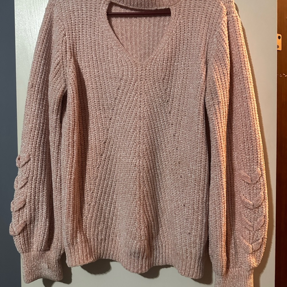 Pink V-Neck Sweater
